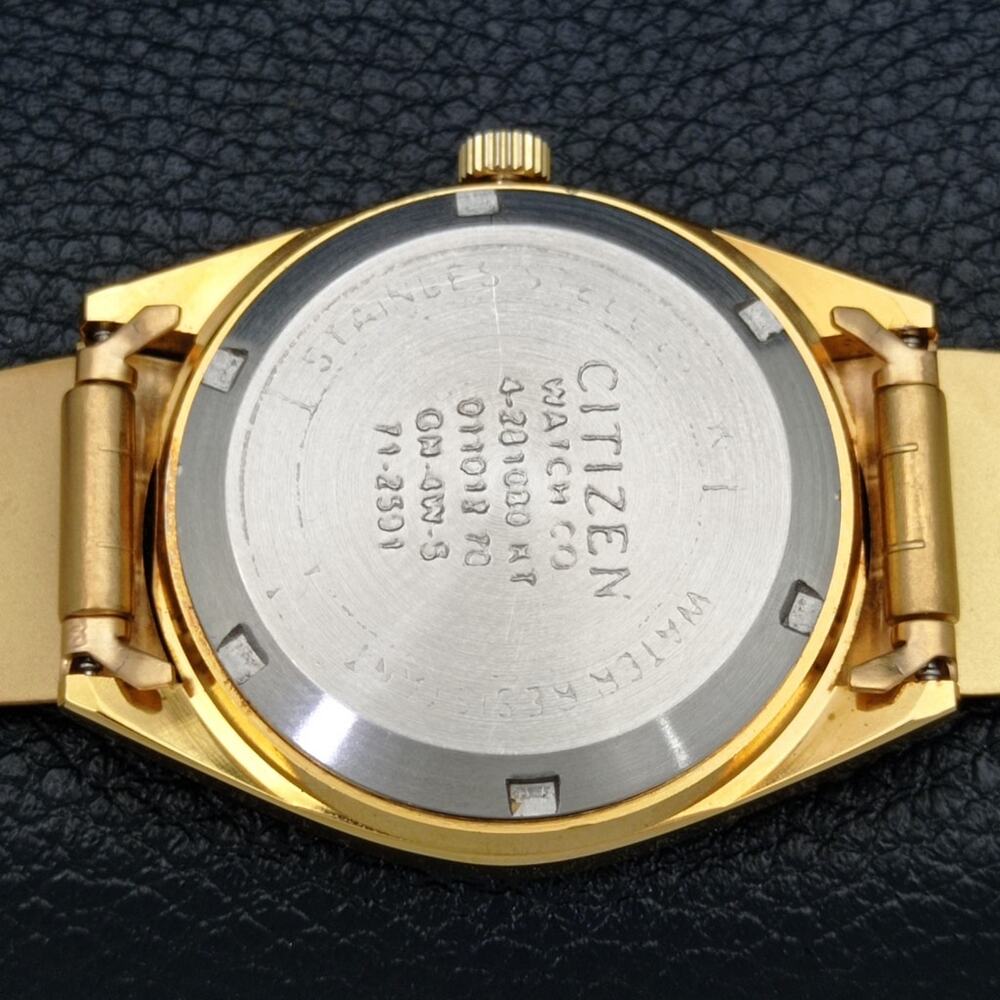 Vintage 1983 Citizen Automatic Mens Gold Watch W/daydate & White accents - Picture 8 of 8